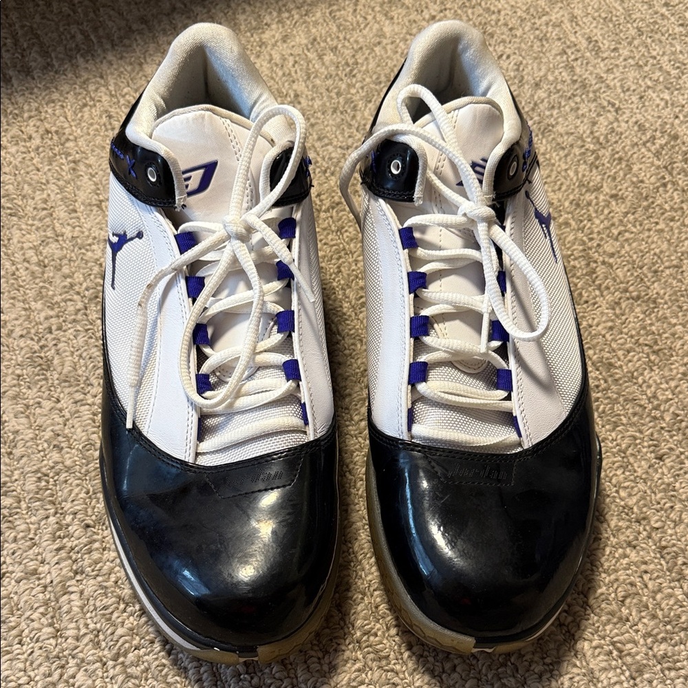 Nike Jordan Men's Black White purple trim Athletic Shoes. 13